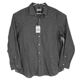Crosby Howard Shirt Mens XL Long Sleeve Button Down Gray Black White Plaid NWT